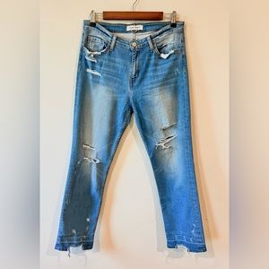 Flying Monkey Platinum Distressed Mid-Rise Jeans Size 30